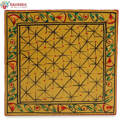 Hand Painted Coasters set of 6 with holder - Golden Mughal Art