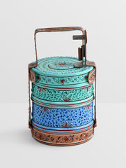 Hand Painted 3 Tier Steel Lunch Box- Bombay Dabba