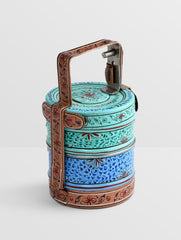 Hand Painted 3 Tier Steel Lunch Box- Bombay Dabba