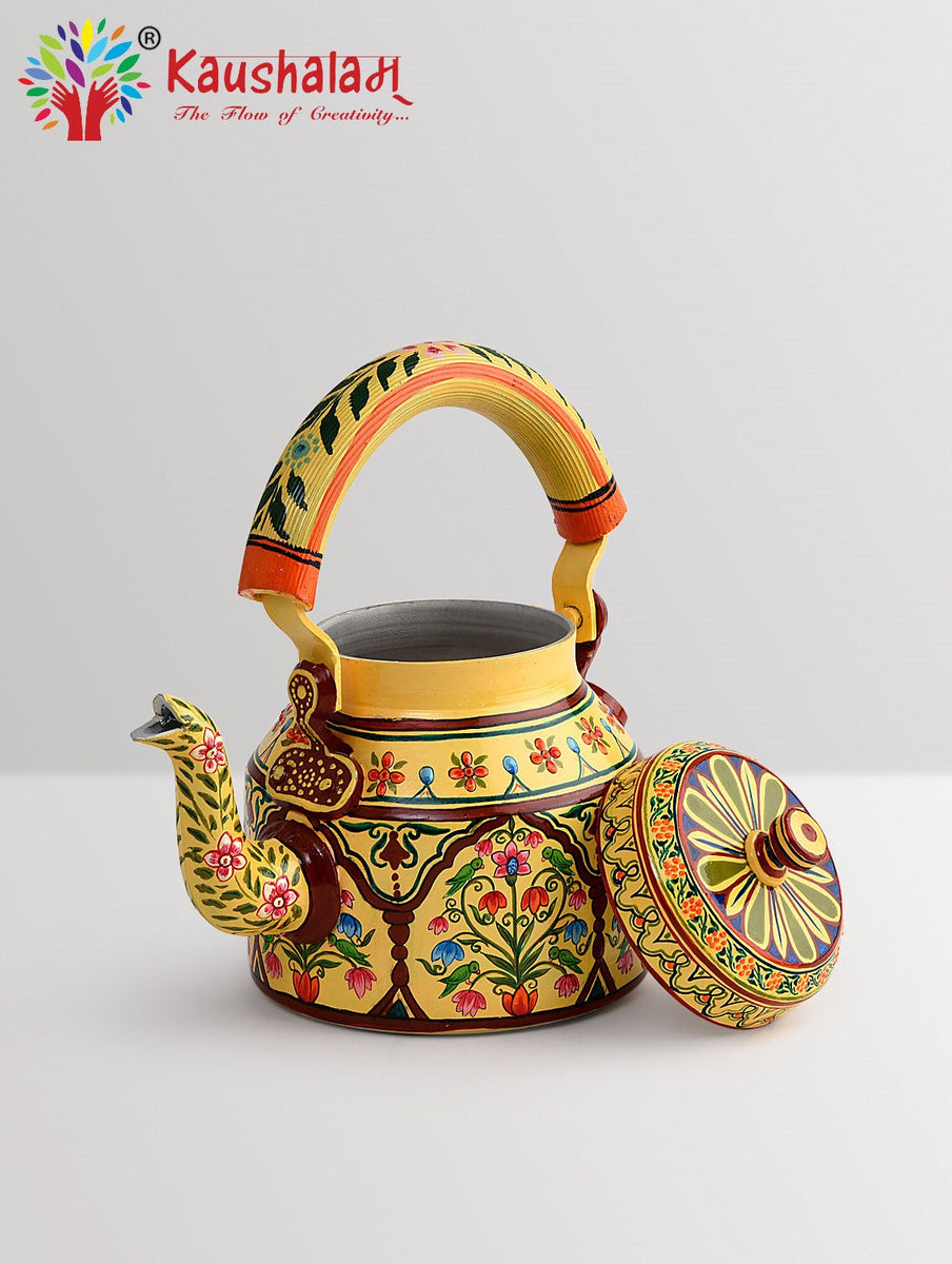 Kaushalam Hand painted Tea Kettle Small: Royal Jaipur, Handmade By  Mrinalika Jain