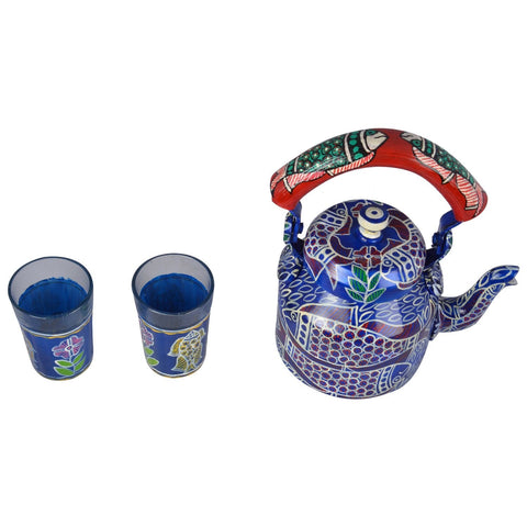 Hand Painted Tea Set For Two People - Fishomenia Tea Time Tea Set