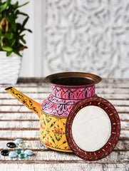 Hand Painted Copper Pitcher : Mughal Yellow