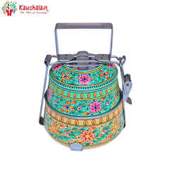 Hand Painted 2 Tier Steel Lunch Box- Venust