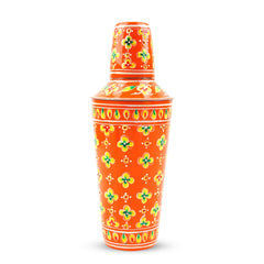 Hand Painted Cocktail Shaker Tangy Orange