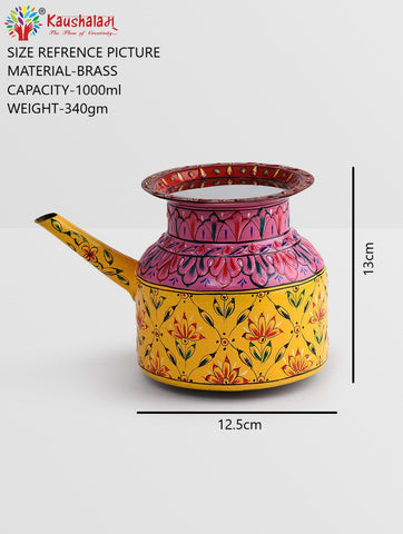 Hand Painted Copper Pitcher : Mughal Yellow