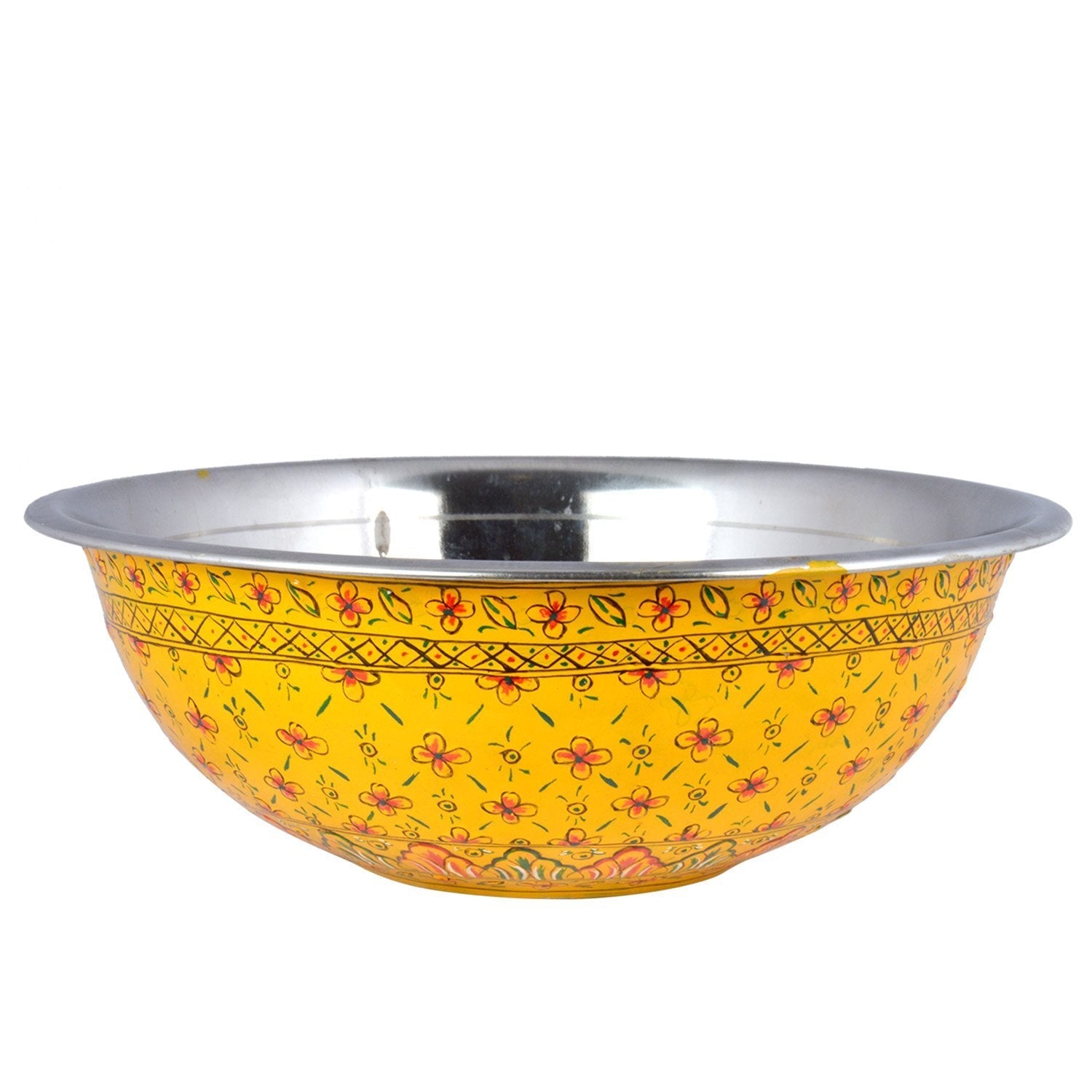 Kaushalam's handpainted serving bowl: Yellow