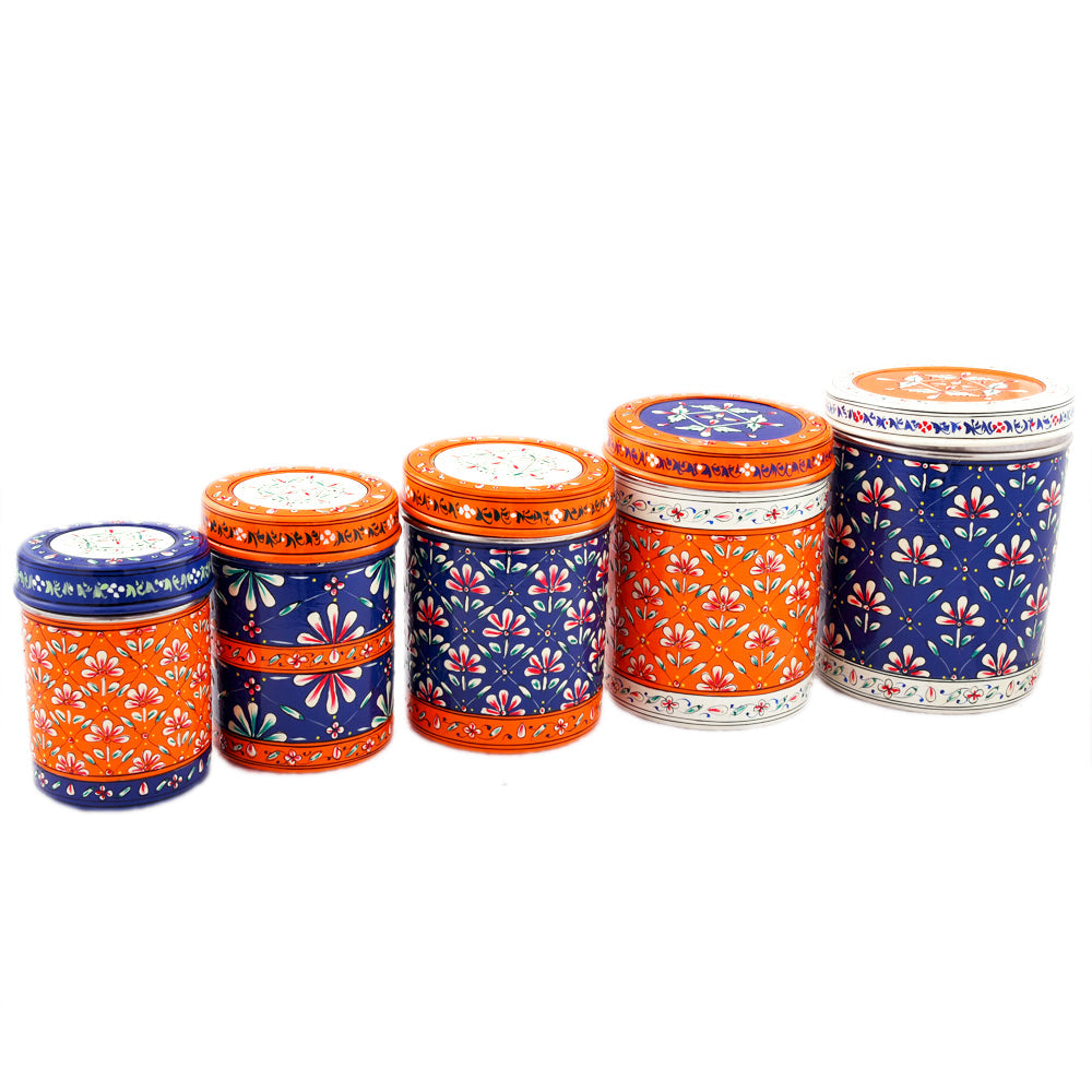 CANISTER SET OF 5 BLUE LAGOON