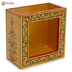 Hand Painted Coasters set of 6 with holder - Golden Mughal Art
