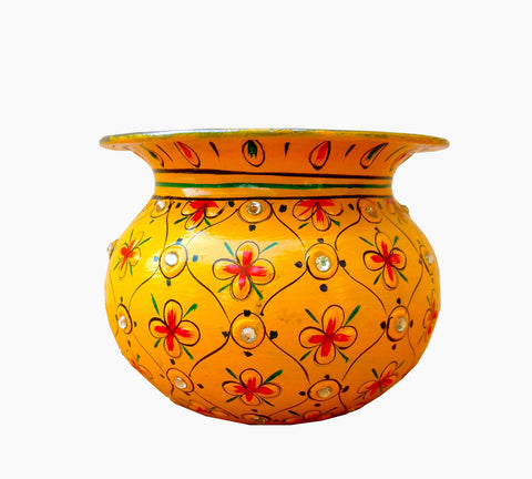 Ethnic Crystal Kalash - yellow, Vase, sugar pot