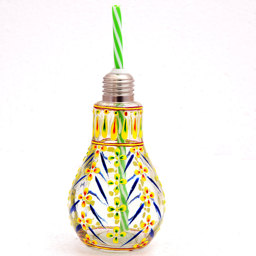 Hand Painted Sipper - Bulb Glass Sipper set of 4 - "June"