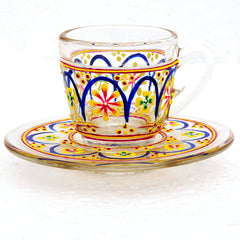 Hand Painted Cup & Saucers set of 6