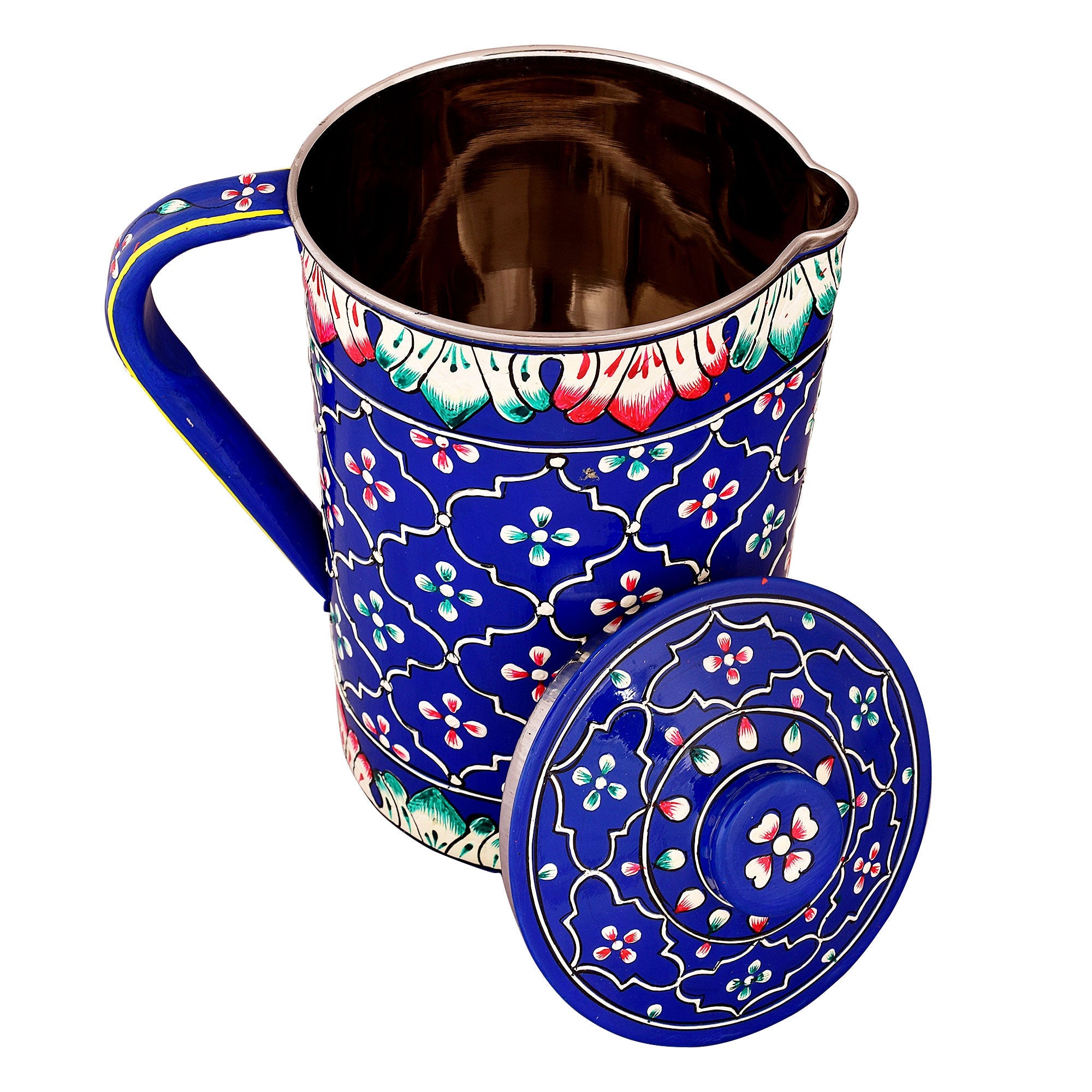 Hand Painted water jug- Royal Blue, Stainless steel pitcher/ Juice pitcher