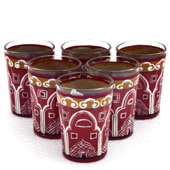 Hand Painted Tea Glass set of 6: Hawamahal