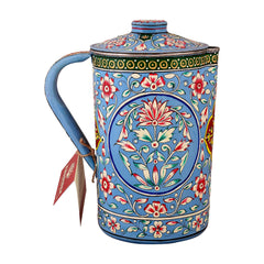 Hand Painted water jug with lid- Sky Blue Stainless steel pitcher/ Juice pitcher, Christmas gift