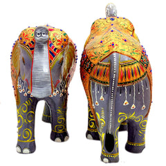 Hand Painted Elephants set of 2: Majestic Elephants