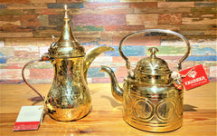 Arabic Dallah Brass Coffee pot & Tea Kettle set- Pure Brass