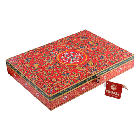 Hand painted Rectangular  box: Mughal garden