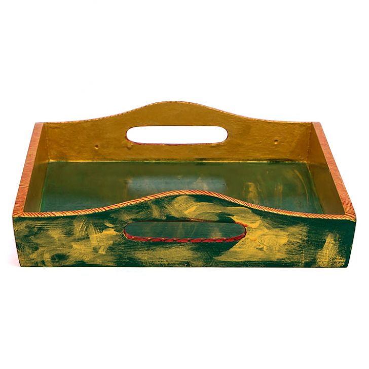 Hand Painted Serving Tray : Green Antiqua, Contemporary Design