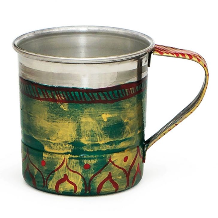 Hand Painted Tea Cups Set of  6 : ANTIQUA GREEN