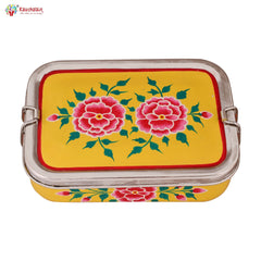 Hand Painted Lunch Box , Bento Box : School Lunch Box: Yellow Floral