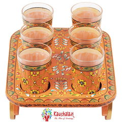 "Calista" - Hand painted Tea set with tea trolley
