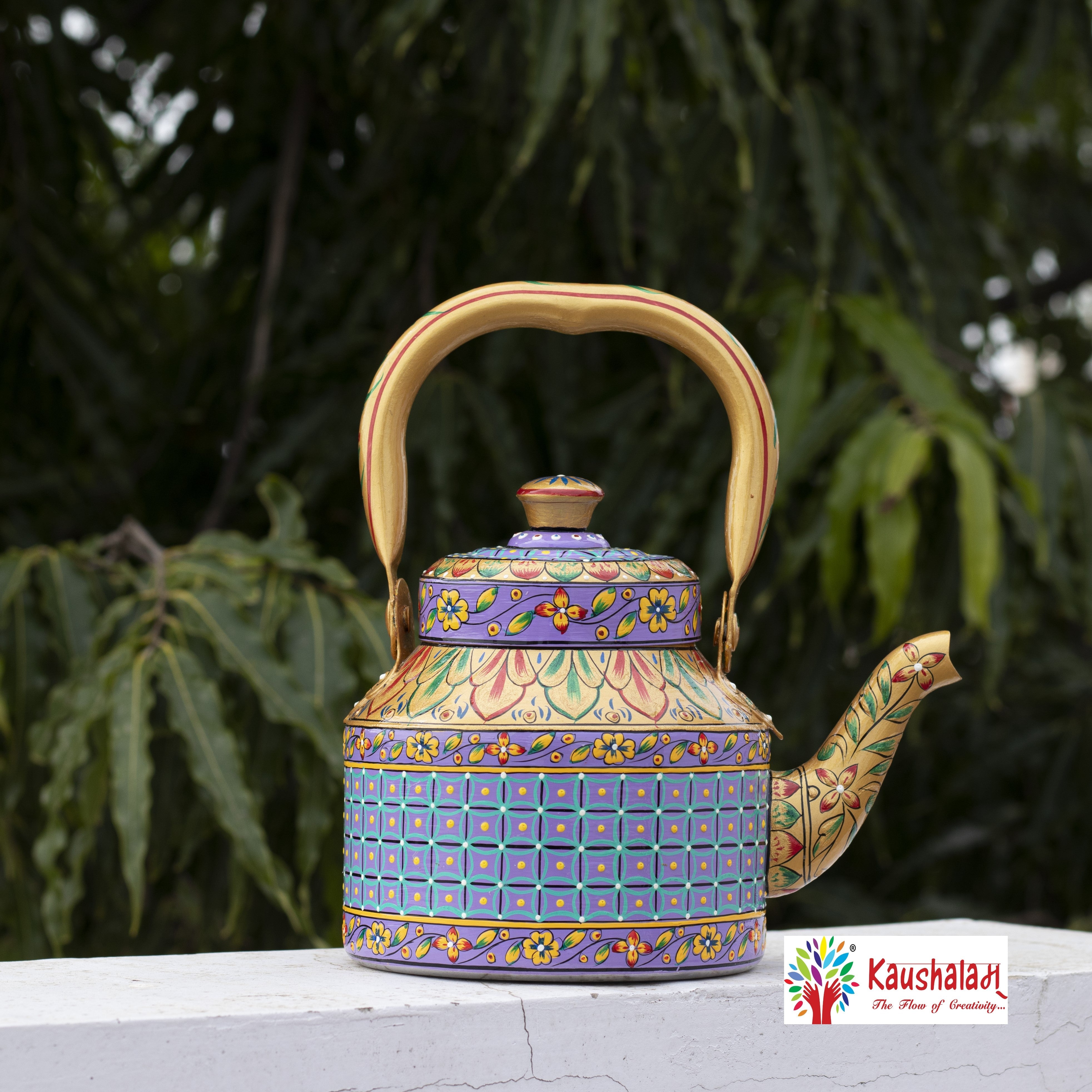 Pichwai Hand Painted Tea Kettle tea Pot Home Decor Tea Pot or