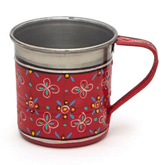 Hand Painted Tea Cups Set of  6 : Maroon