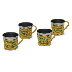 Hand Painted Tea Cups Set of 4: Mughal
