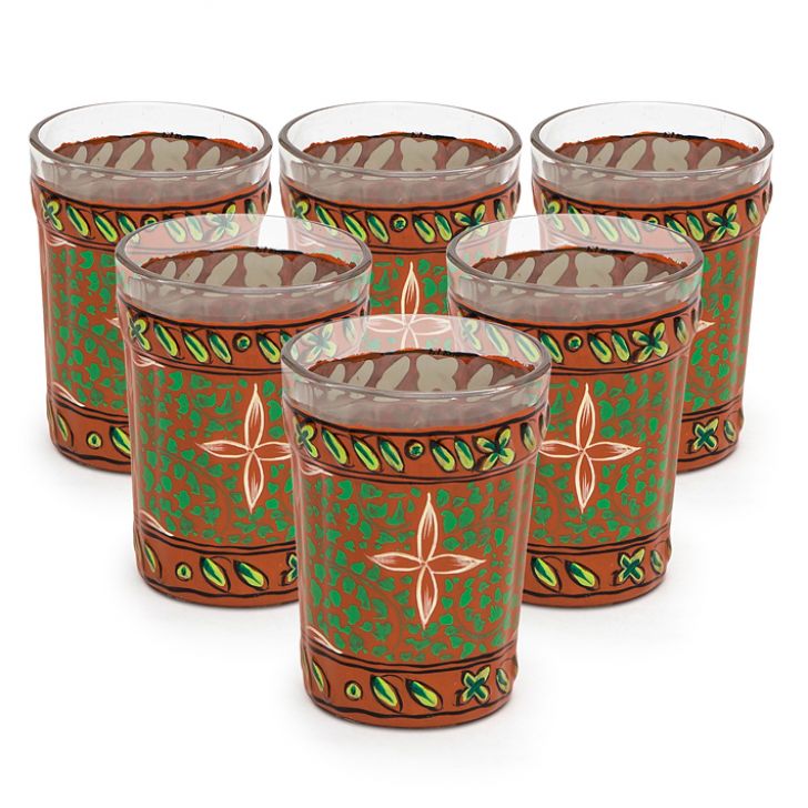Kaushalam Tea Glass set of 6 - Rust Colour