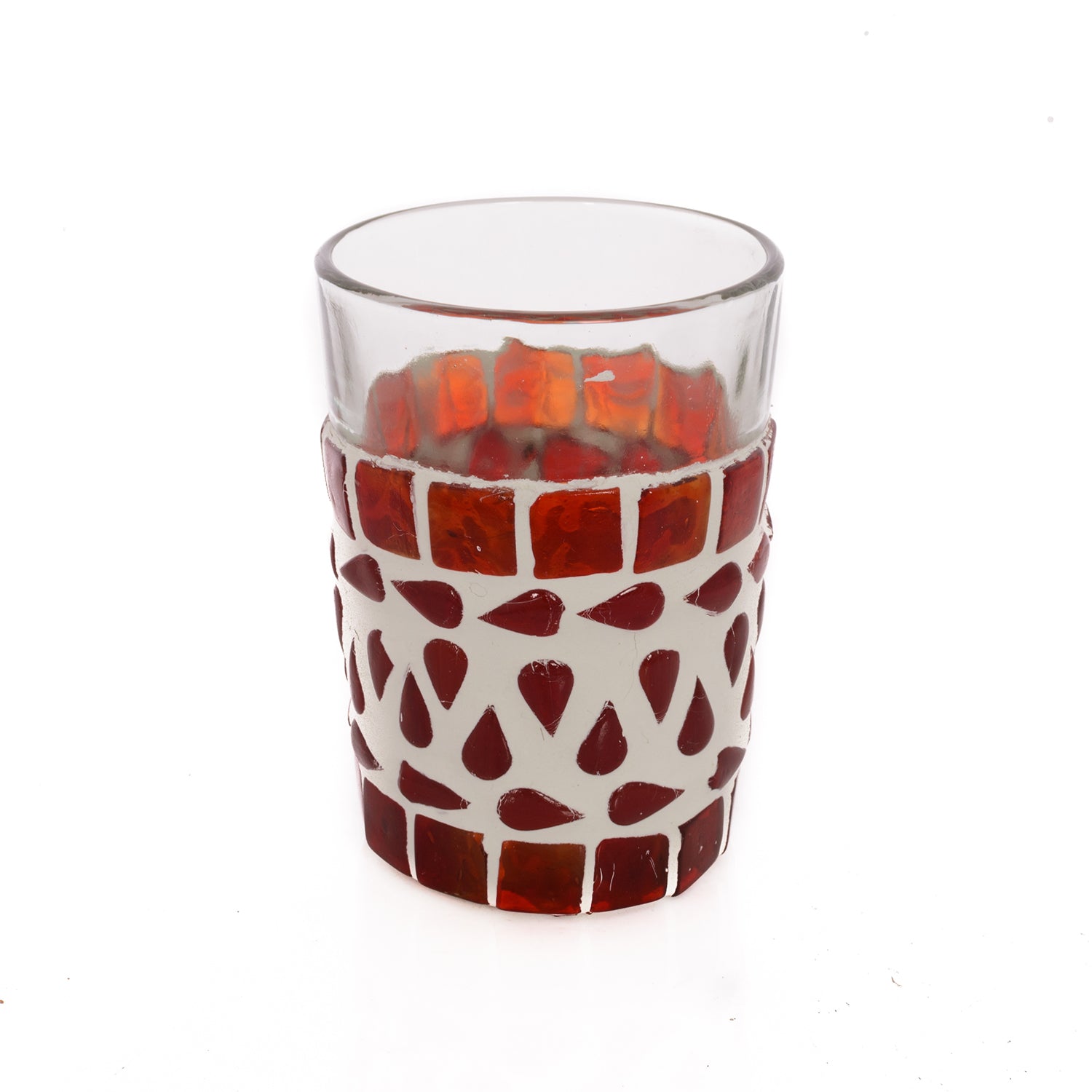 KAUSHALAM MOSAIC TEA GLASS SET: RED