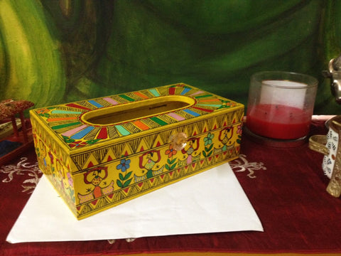 hand painted tissue box 
