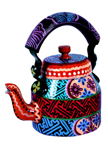Hand Painted Tea Kettle :  Multi Ladhakhi Painted