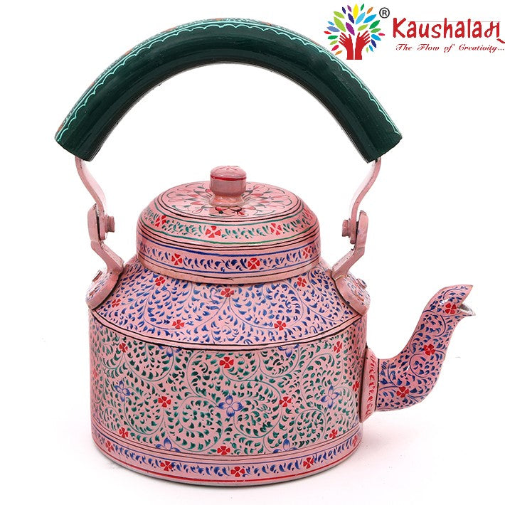 Kaushalam Hand painted tea kettle : Pink City, Festive Gift, Gift for Her, Christmas morning tea pot