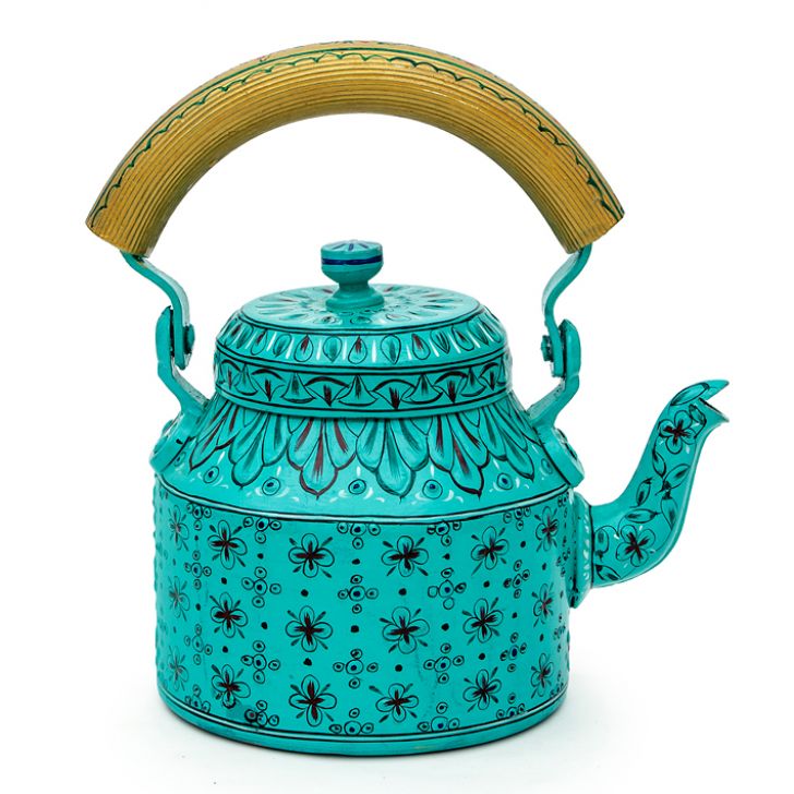 Hand Painted Kettle : Royal Turquoise