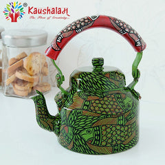 Hand Painted Kettle : Green Pond
