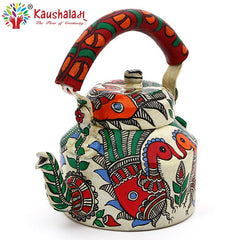Hand Painted Kettle : Peacock couple