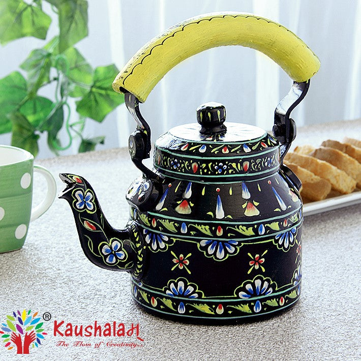 Kaushalam Hand Painted Stainless Steel Induction Cooktop Tea Pot