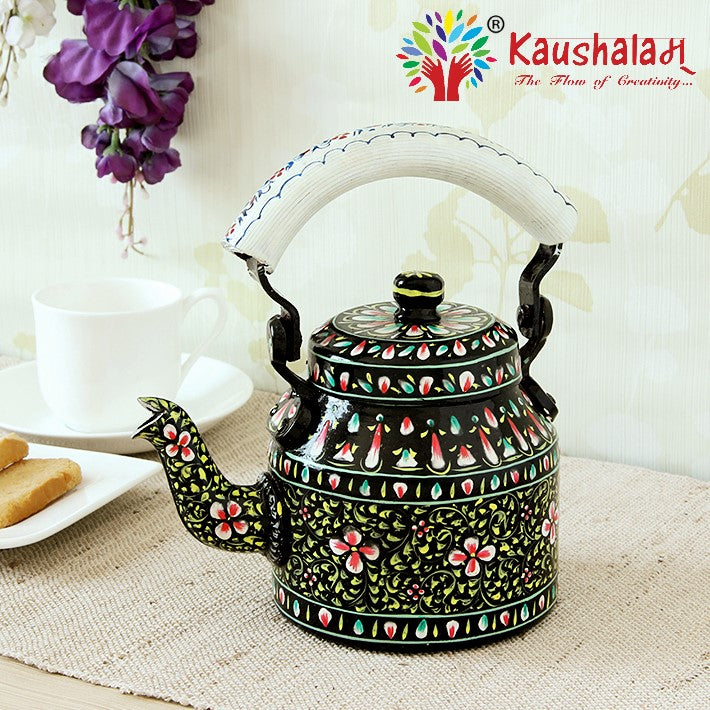 Kaushalam Hand Painted Stainless Steel Tea Kettle : Pink City