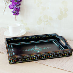 HAND PAINTED TRAY: BLACK
