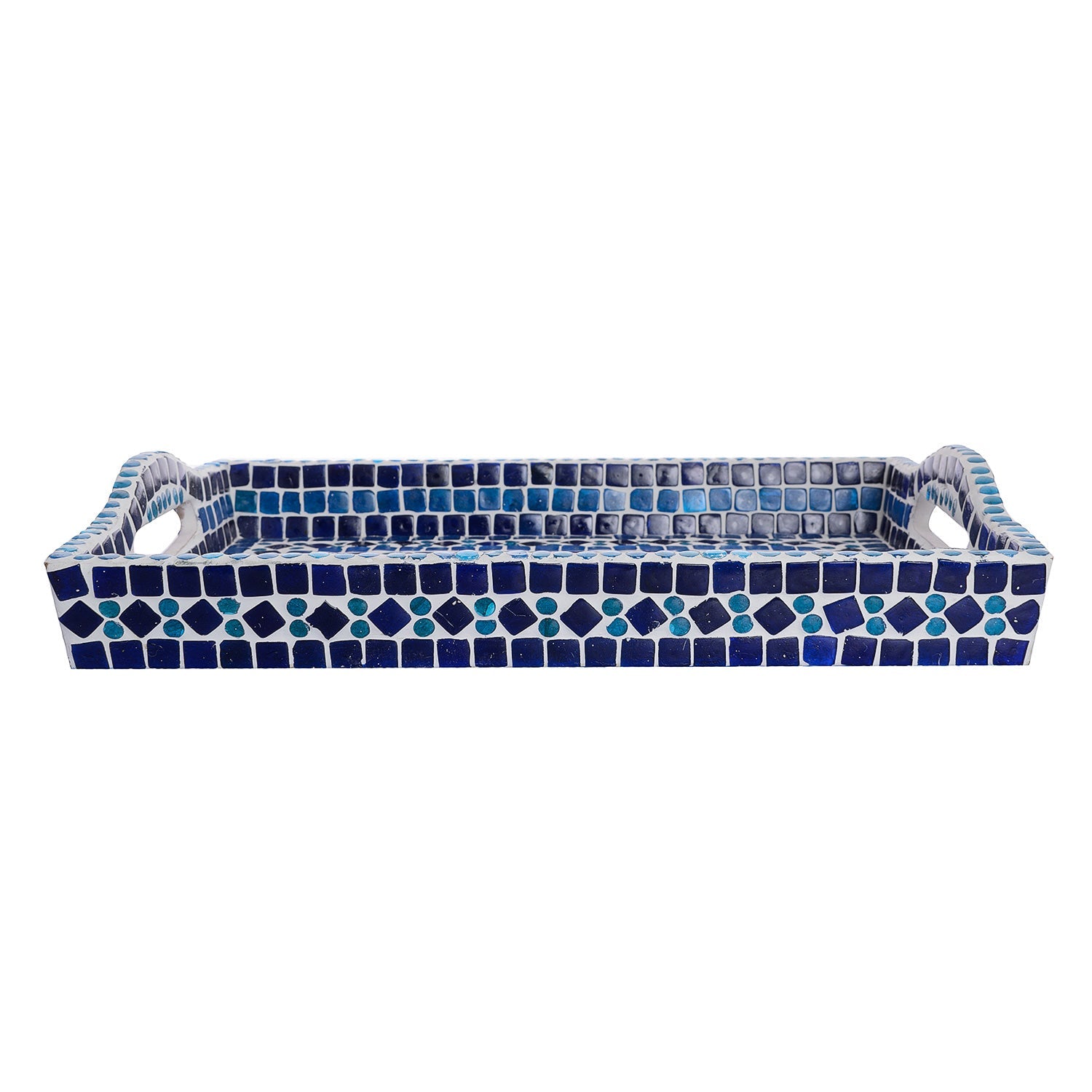 Kaushalam Mosaic Large Tray: Blue