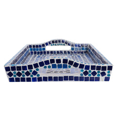 Kaushalam Mosaic Large Tray: Blue