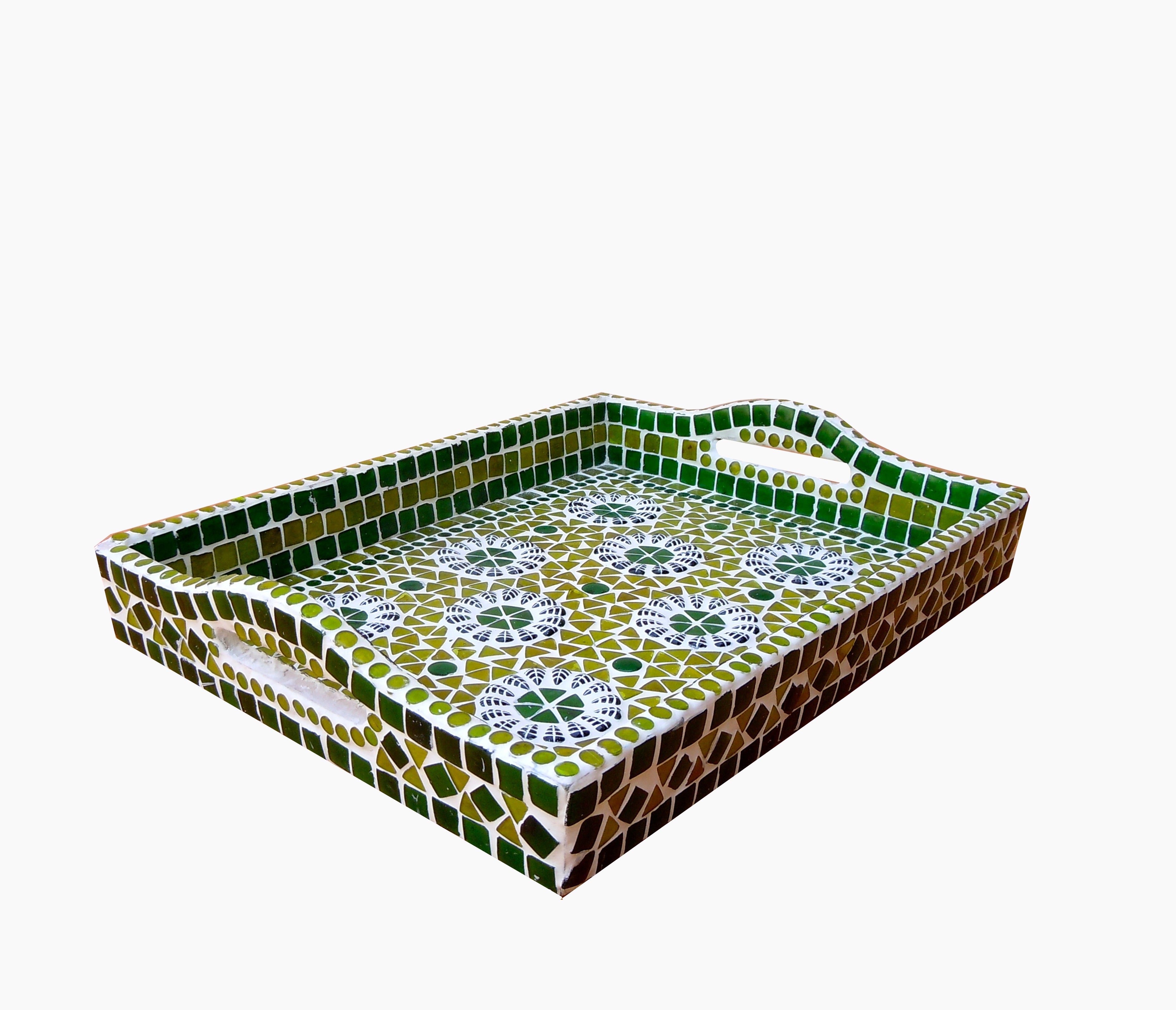 Mosaic Art Serving tray: Green