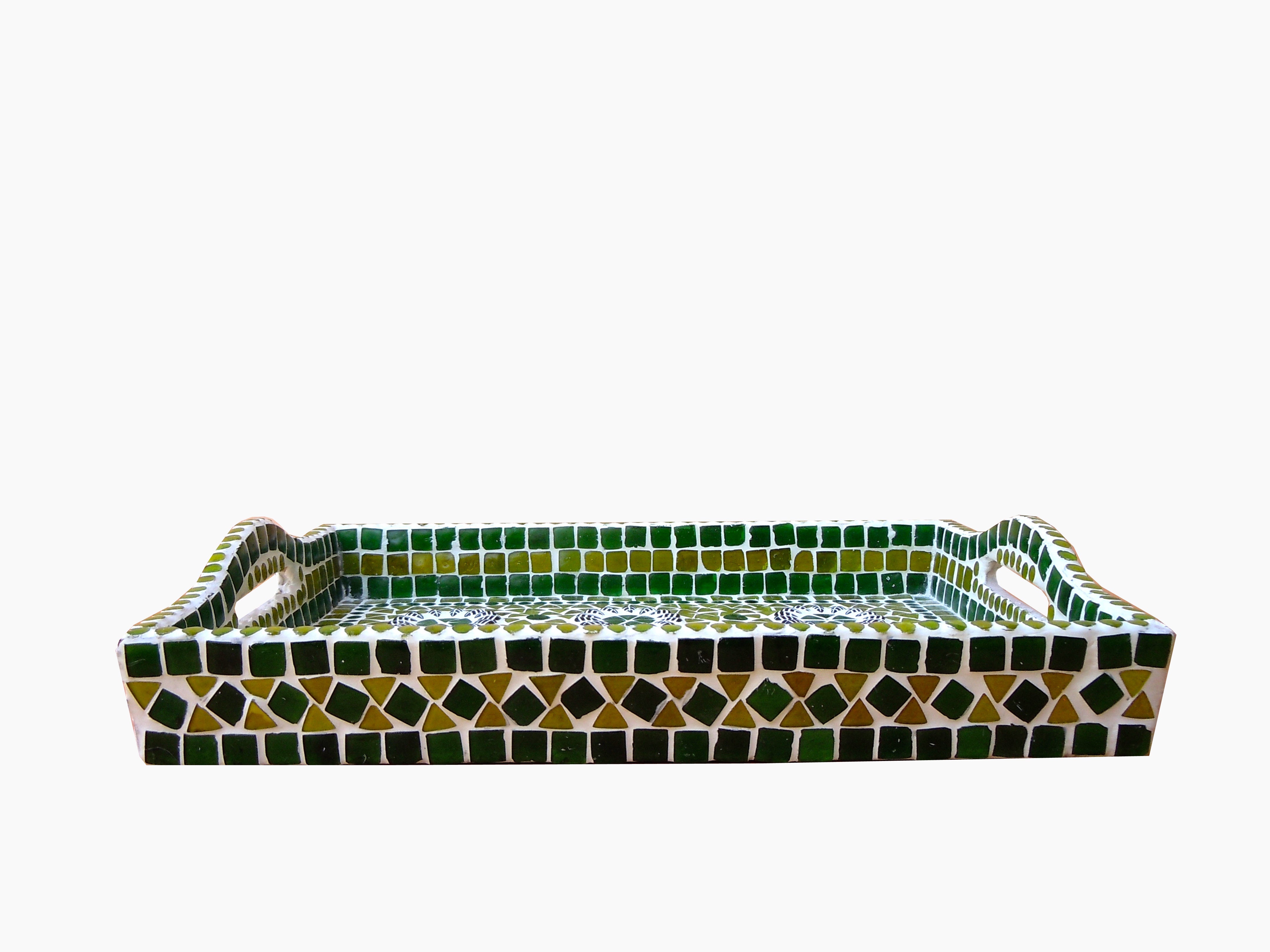 Mosaic Art Serving tray: Green