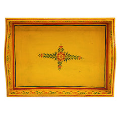 HAND PAINTED TRAY: YELLOW
