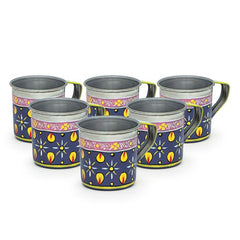 Hand Painted Tea Cups Set of  6 :  Mughal