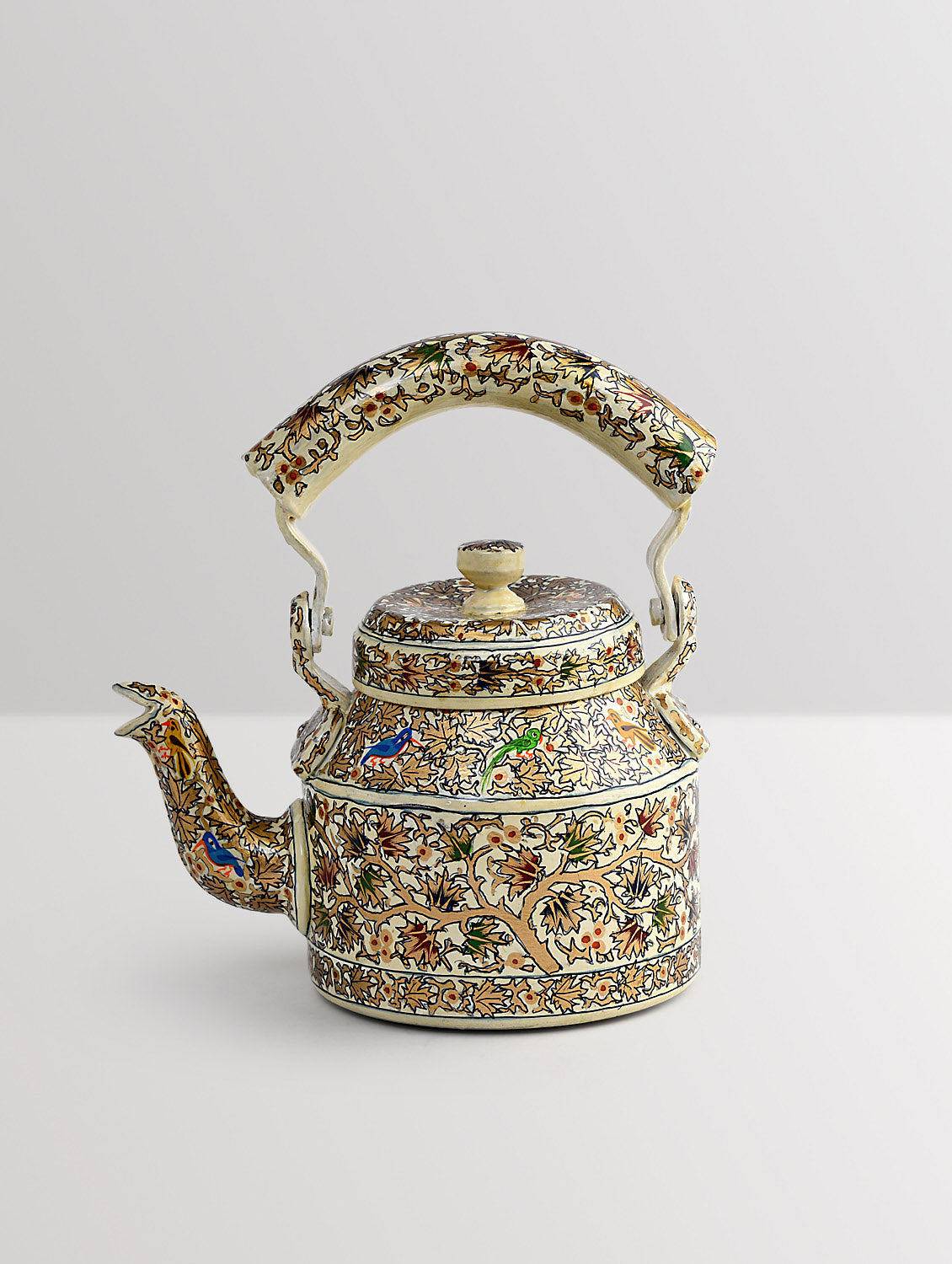 Hand Painted Kettle : "Chinar" The Oak Tree Art Of Kashmir