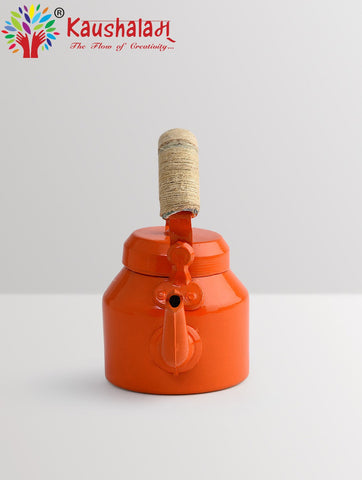 Hand Painted Kettle : Solid Orange