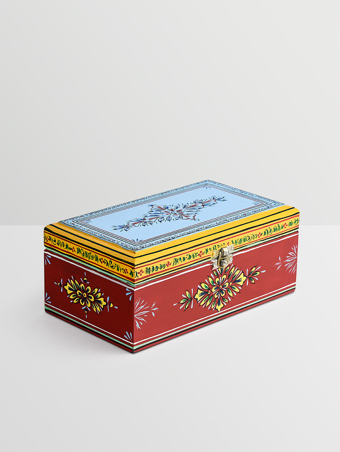 Hand Painted Tea Box : Mughal Red